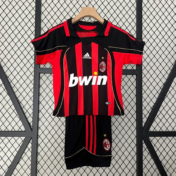 Camiseta AC Milan Replica Primera Ropa Retro Niño 2006 2007